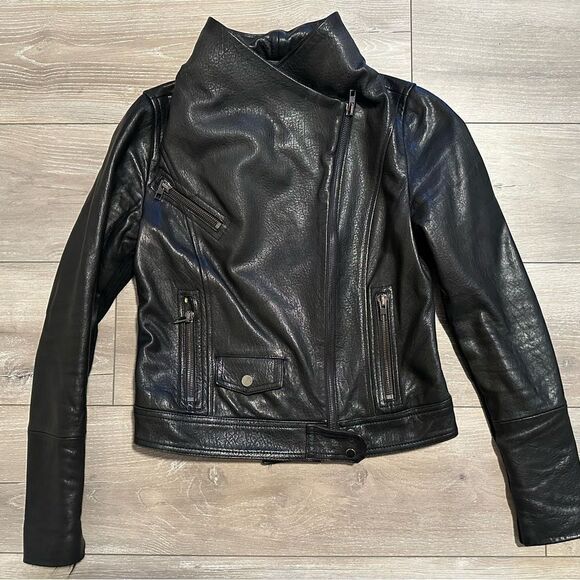 Vince | Textured Moto Leather Jacket - Picture 12 of 16
